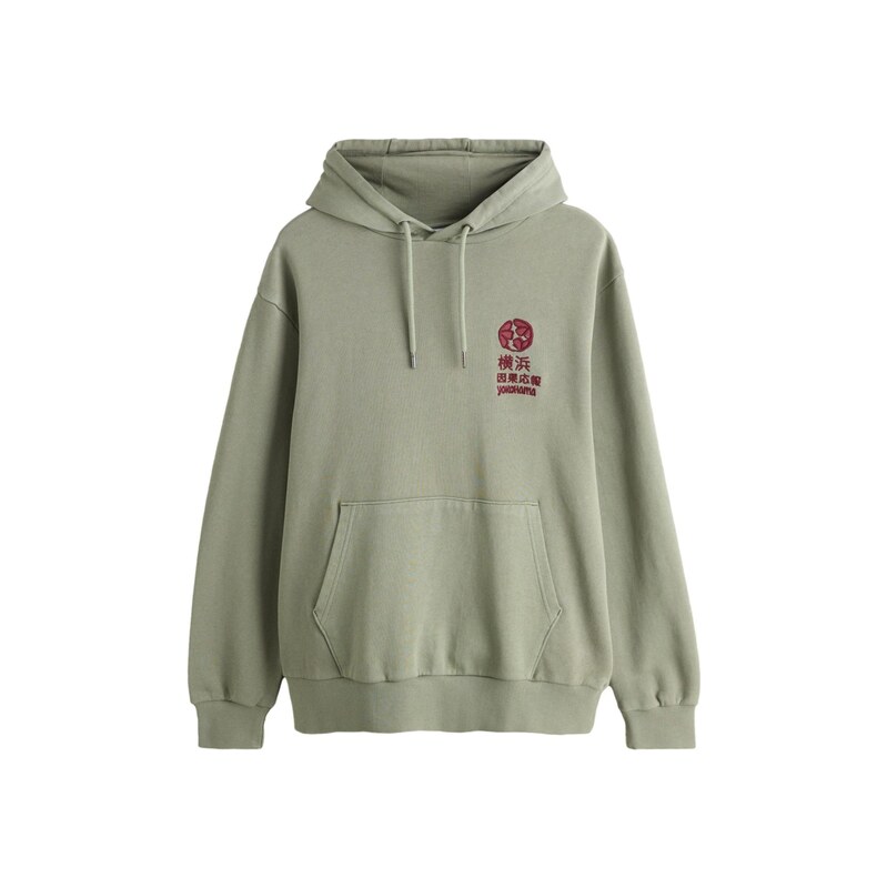 Next Mikina khaki / mátová / vínově červená