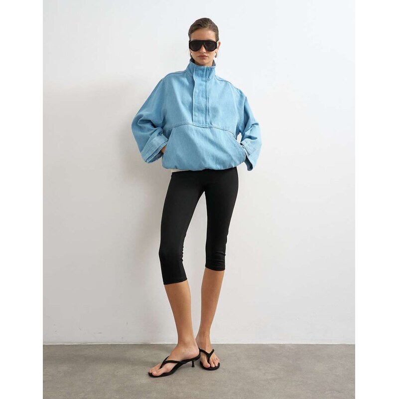 Topshop jersey capri legging in black
