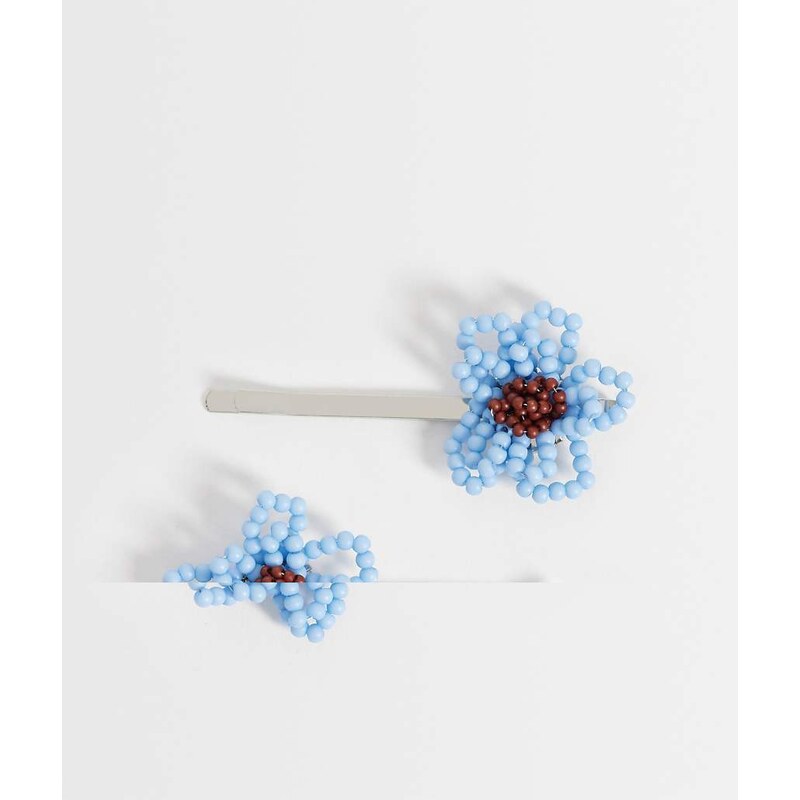 Reclaimed Vintage beaded floral hair clips in multi