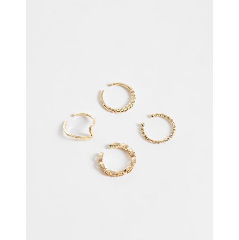 ASOS DESIGN pack of 4 dainty toe rings in gold tone 115561294