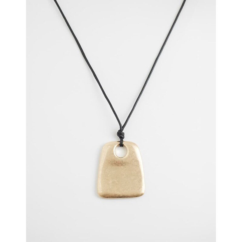 ASOS DESIGN corded necklace with statement pendant in gold tone-Multi 115561299