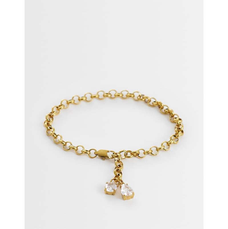 ASOS DESIGN waterproof stainless steel round link bracelet with