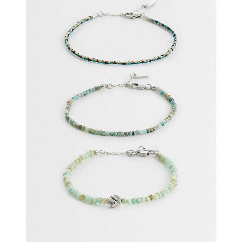 ASOS DESIGN 3 pack skinny beaded and rope bracelets in multi 115561318