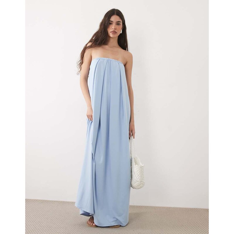 ASOS DESIGN bandeau maxi dress in light blue