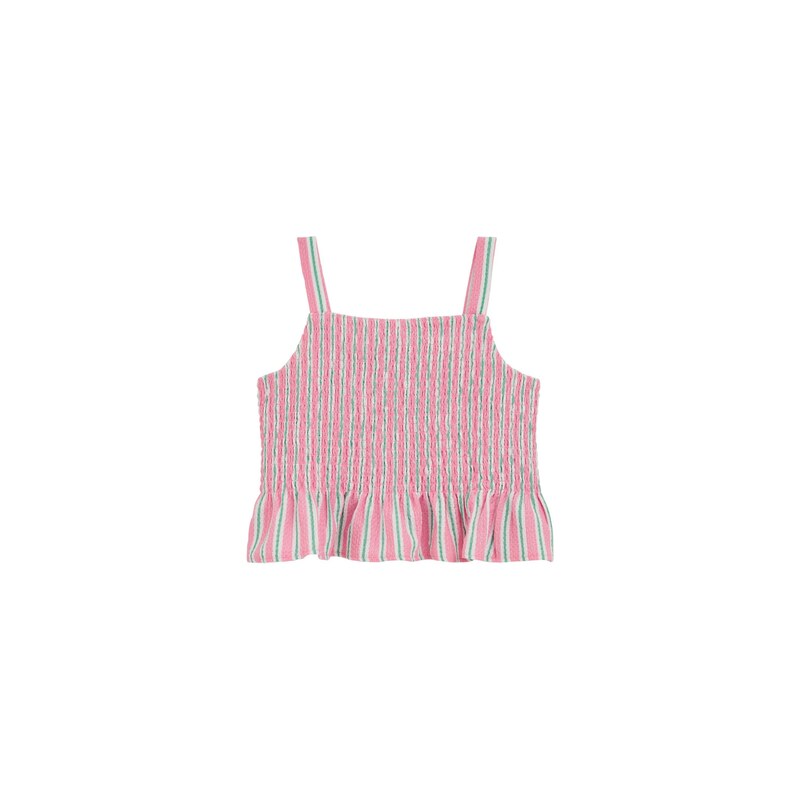 WE Fashion Top zelená / pink / bílá