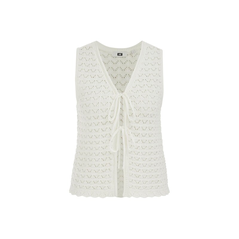 WE Fashion Pletená vesta offwhite 115559643