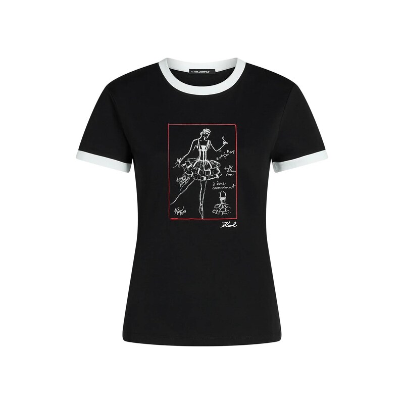 Karl Lagerfeld Tričko Le Ballet červená / černá / bílá 115559880