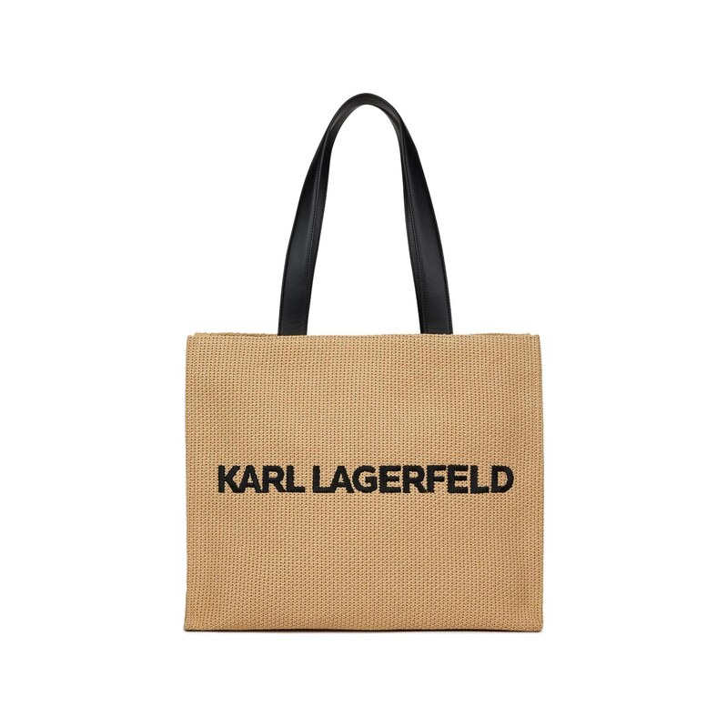 Karl Lagerfeld Plážová taška tmavě béžová / černá