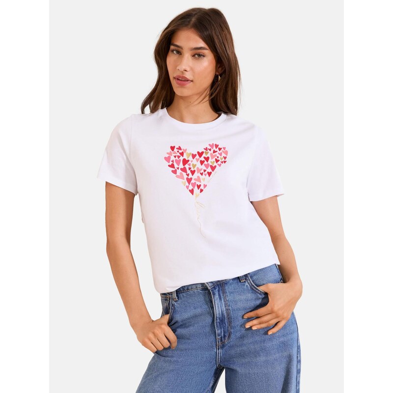 Lipsy Tričko Wear It With Love zlatá / růžová / červená / bílá 115560256