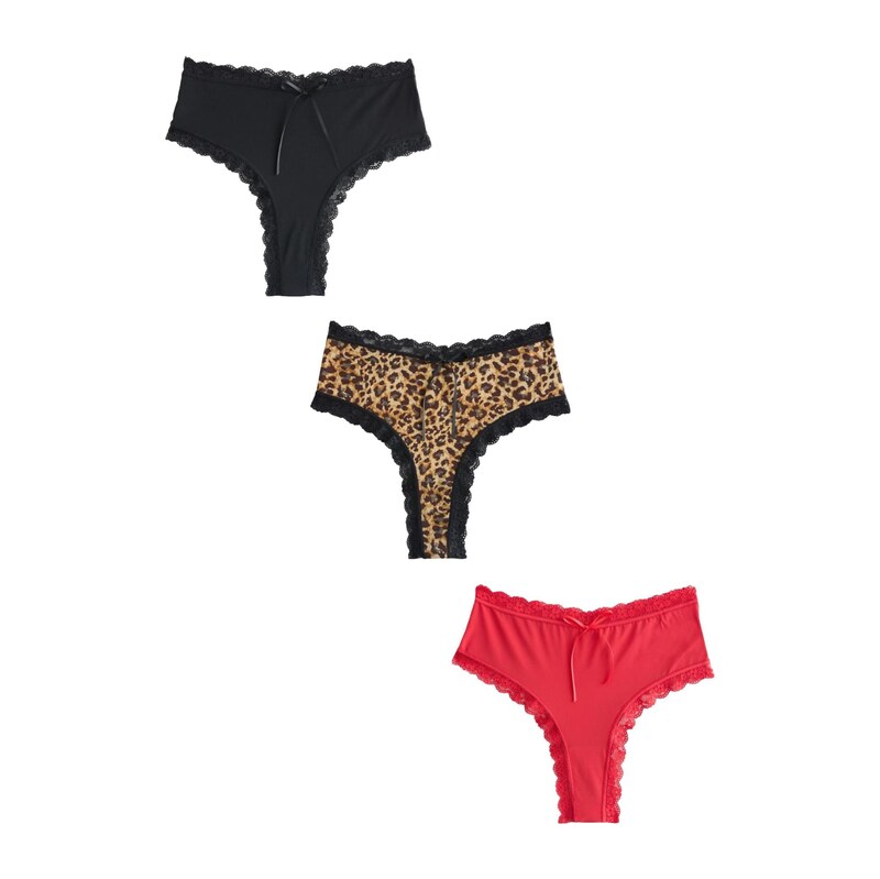 Next Tanga světle hnědá / jasně červená / černá 115560635