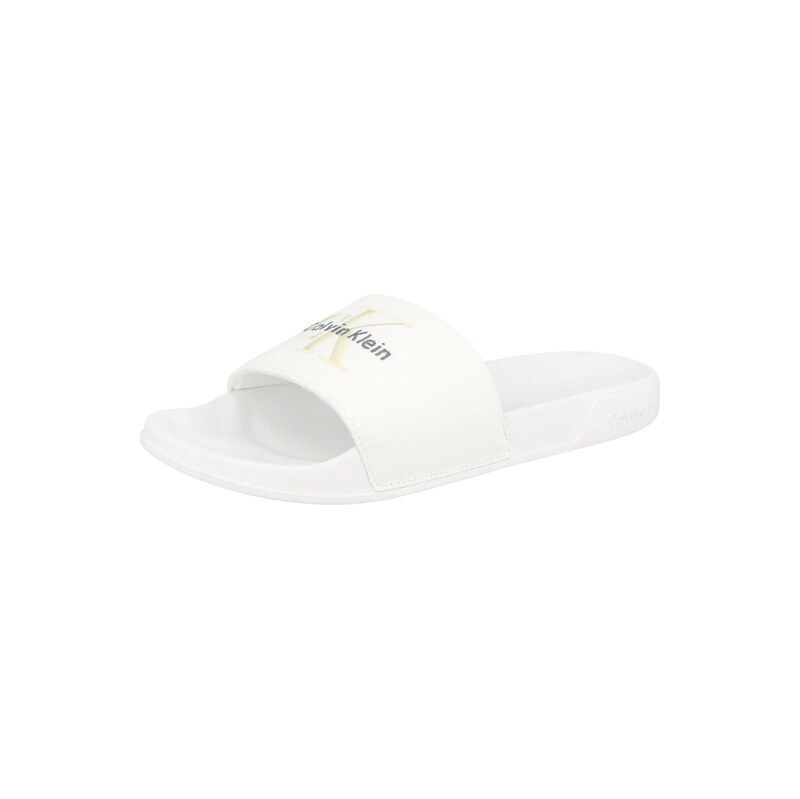 Calvin Klein Pantofle Monologo světle béžová / šedá / bílá