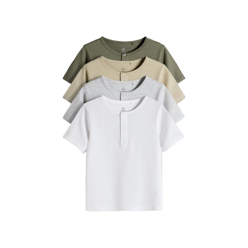 The Set Tričko šedý melír / zelená / khaki / olivová