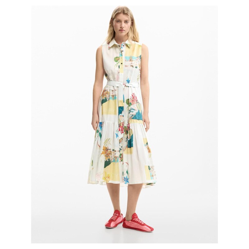 Desigual Košilové šaty mix barev / bílá