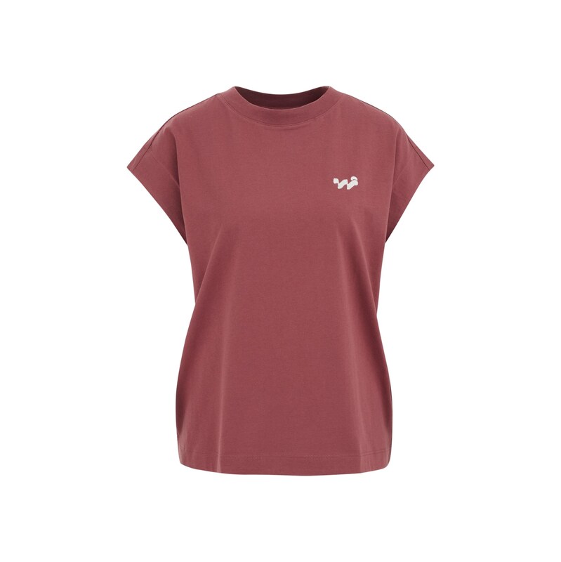 WE Fashion Tričko burgundská červeň / bílá 115561548