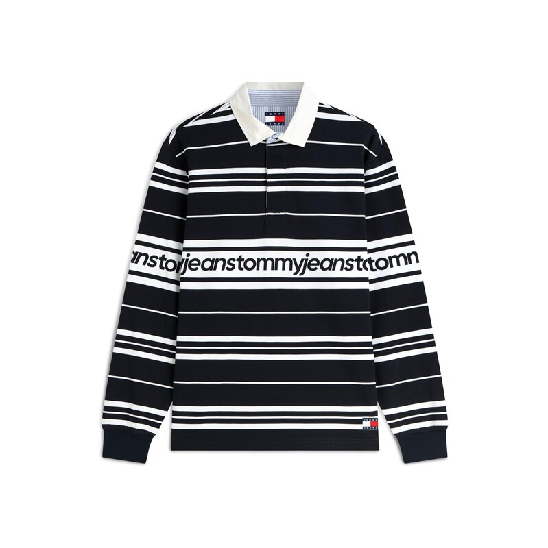 Tommy Jeans Tričko noční modrá / bílá