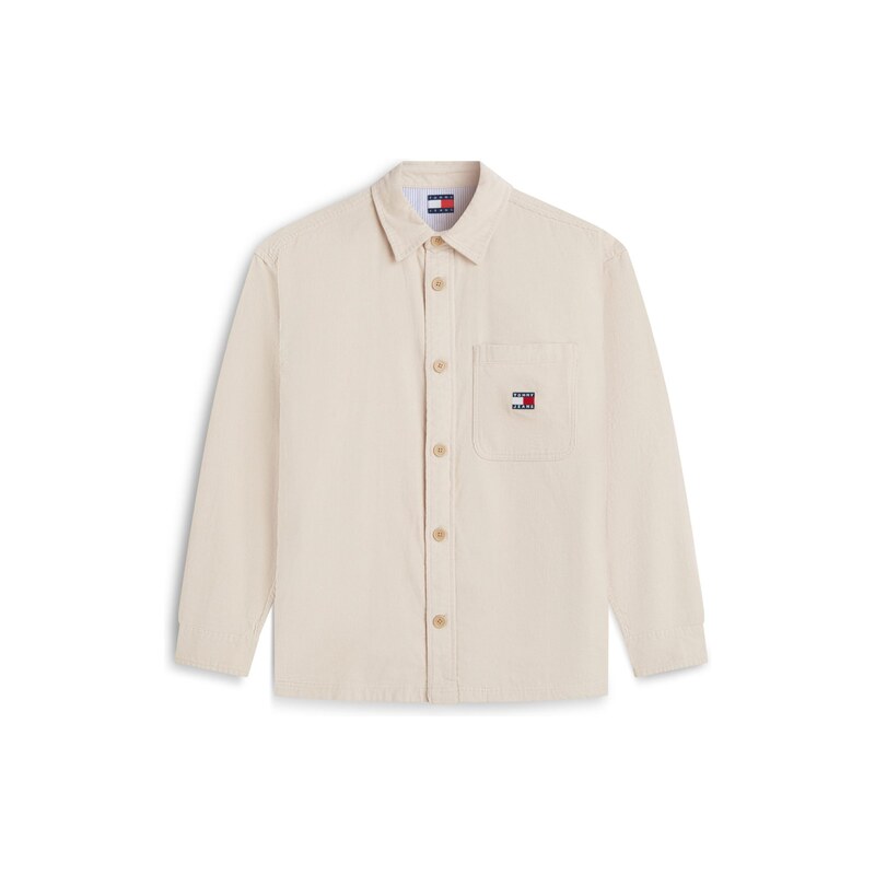 Tommy Jeans Přechodná bunda Oversized Fit Corduroy krémová