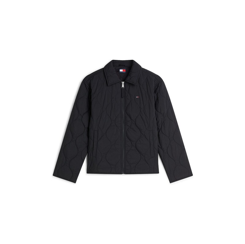 Tommy Jeans Přechodná bunda 'Water Repellent Quilted Relaxed' černá