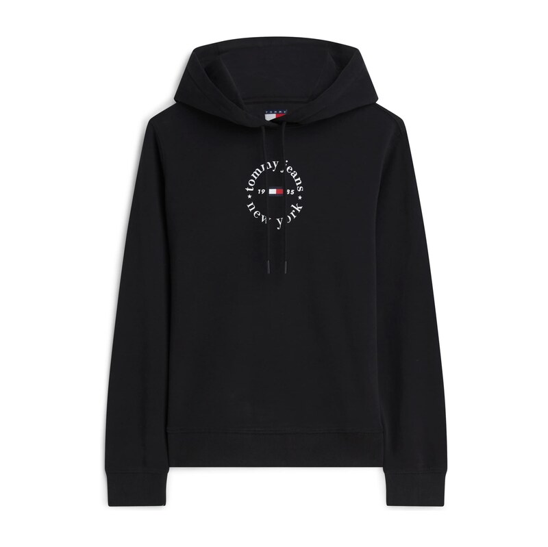 Tommy Jeans Mikina ESS černá / bílá