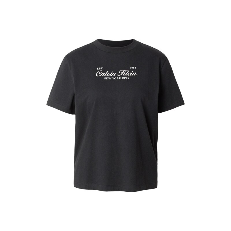 Calvin Klein Jeans Tričko 'Two-tone Logo' béžová / černá / bílá