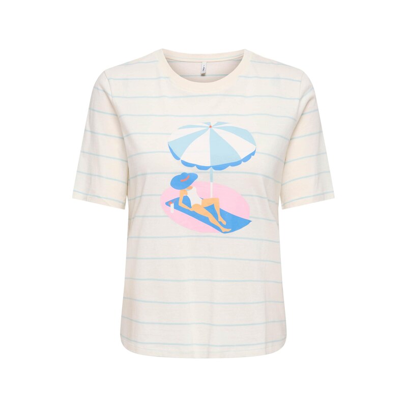 ONLY Tričko ONLBONE azurová / světlemodrá / růžová / offwhite