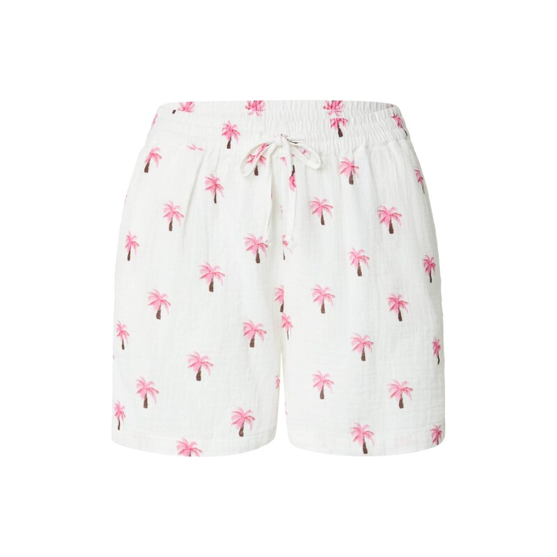 ONLY Kalhoty ONLTHYRA hnědá / pink / tmavě růžová / bílá 115562709