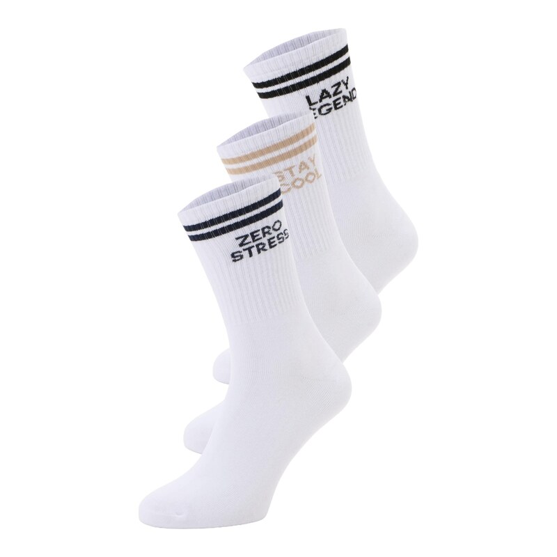 JACK & JONES Ponožky JACOLLIE starobéžová / černá / bílá