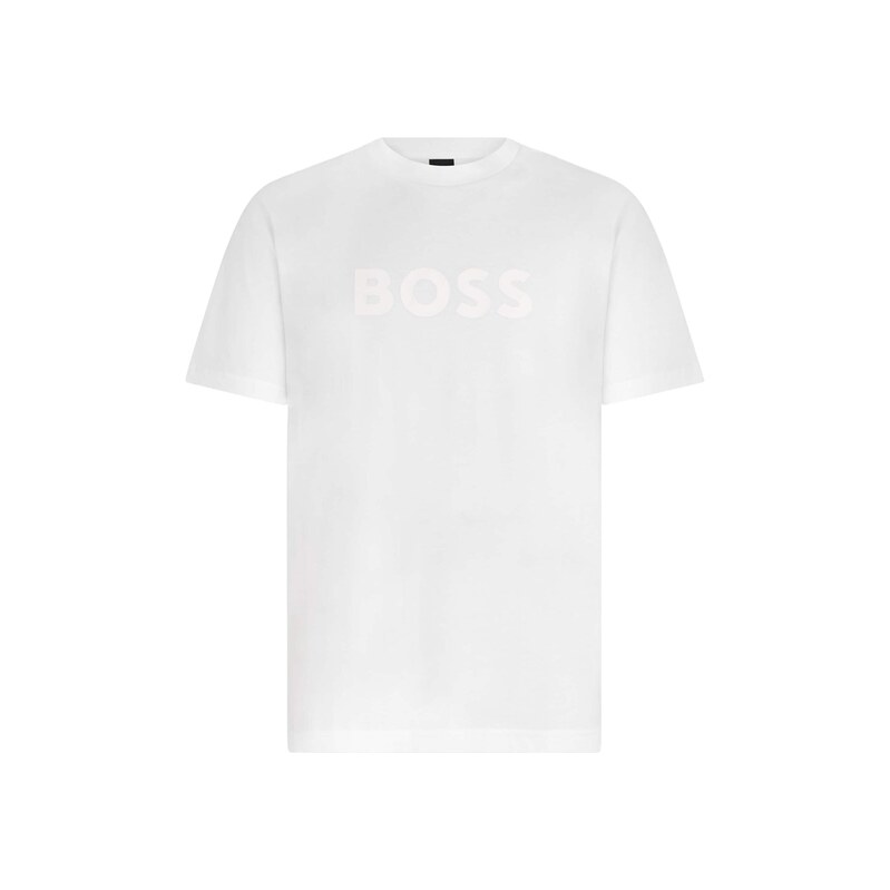 BOSS Tričko bílá / barva vaječné skořápky