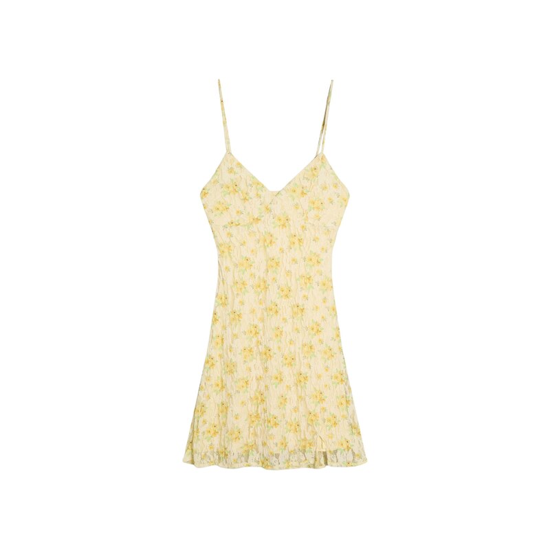 Bershka Letní šaty žlutá / světle žlutá / pastelově zelená