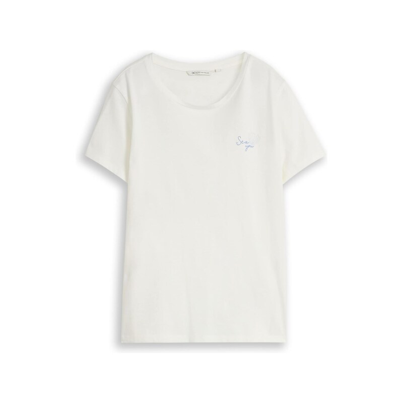 TOM TAILOR DENIM Tričko světlemodrá / offwhite