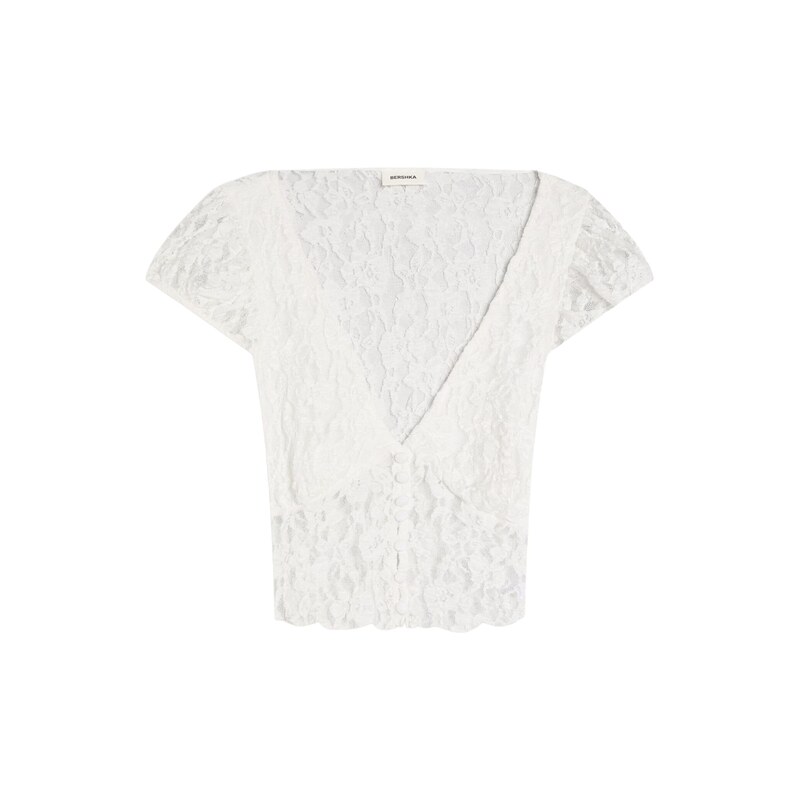 Bershka Halenka světle béžová 115563027