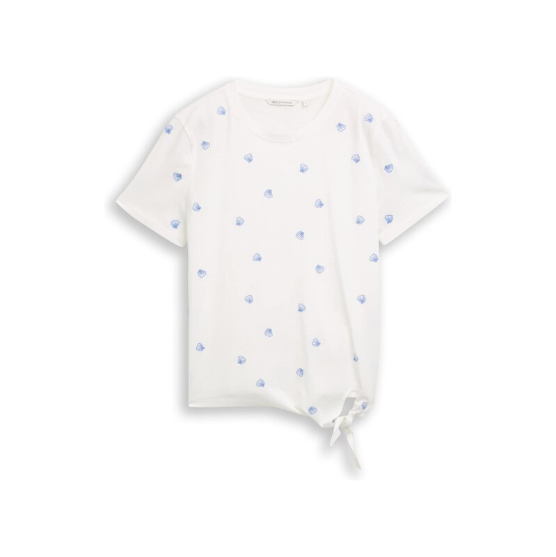 TOM TAILOR DENIM Tričko královská modrá / offwhite