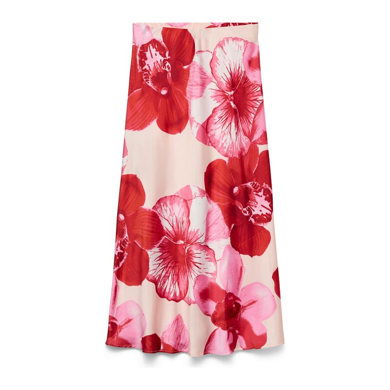 VERO MODA Sukně VMREBA HIBISCA růžová / pastelově růžová / tmavě