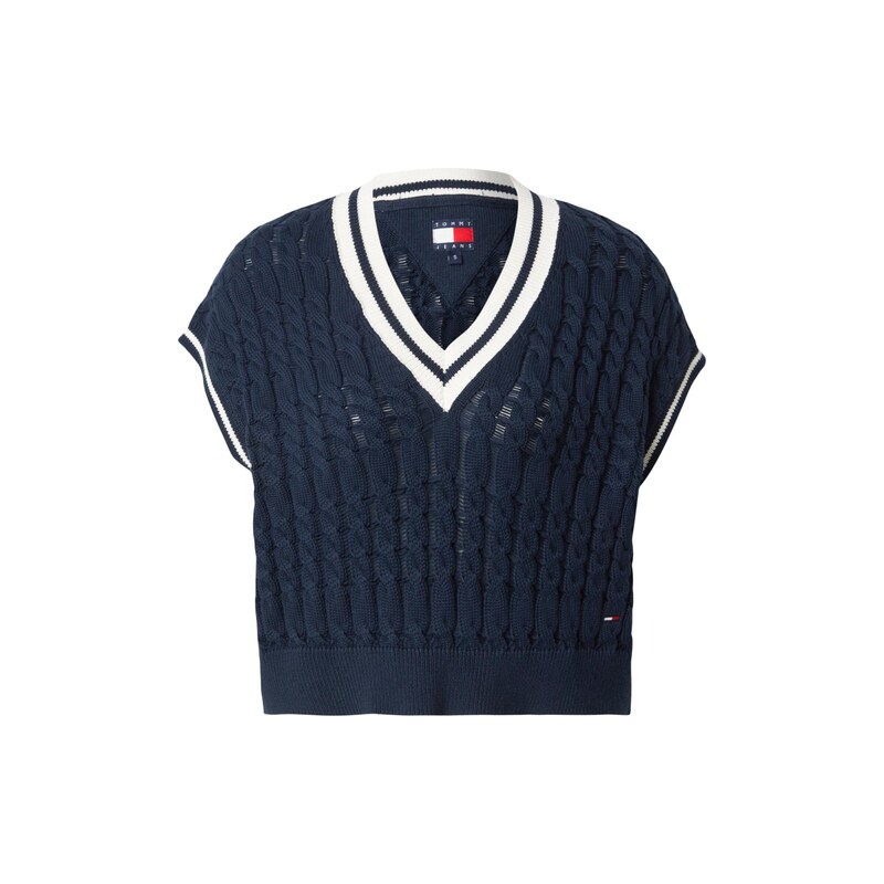 Tommy Jeans Svetr námořnická modř / bílá 115563199