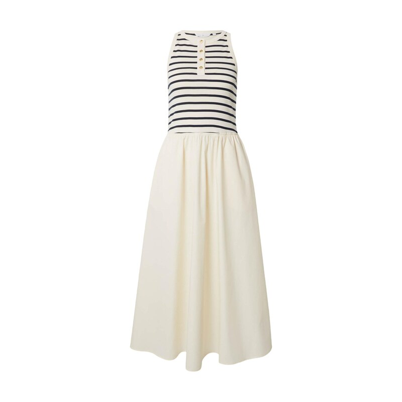 TOMMY HILFIGER Šaty Gold-tone Button Sleeveless Maxi krémová /
