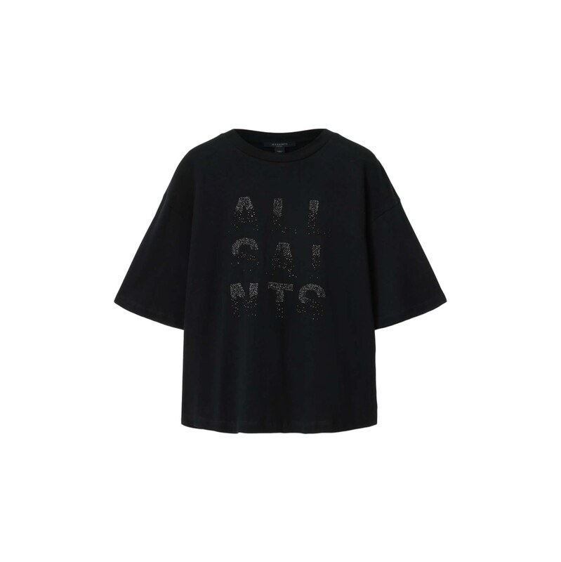 AllSaints Tričko STACKS AMELIE černá / stříbrná