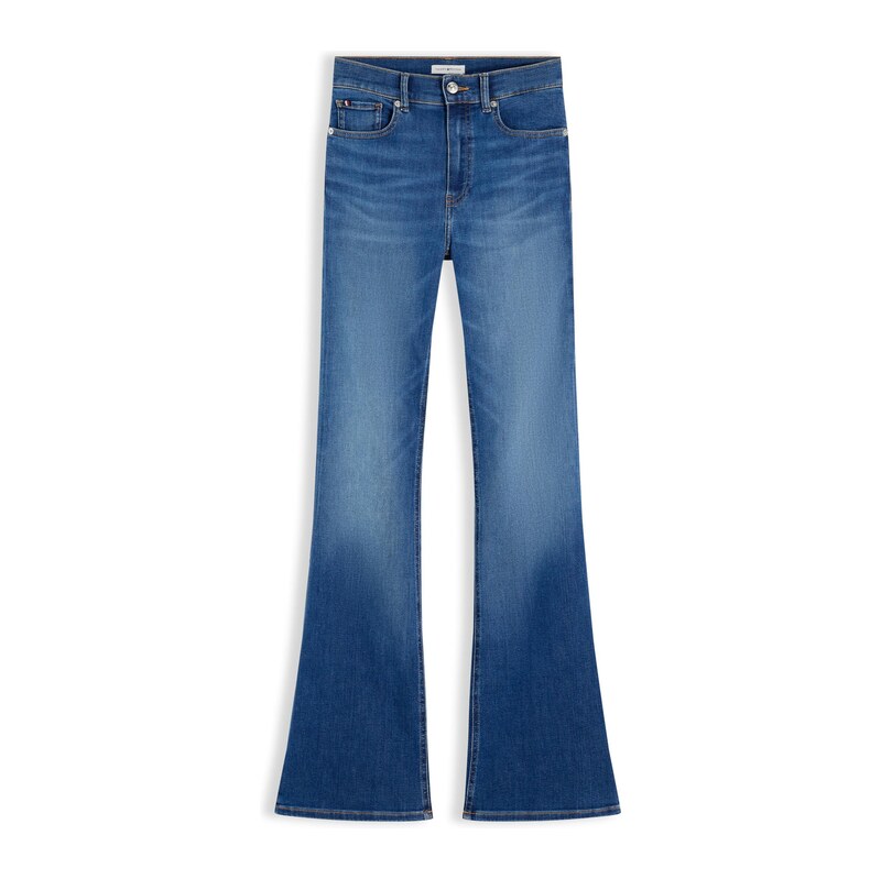 TOMMY HILFIGER Džíny 'Whiskered Mid Rise Flared' modrá džínovina