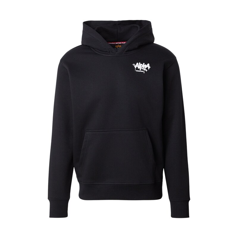 ALPHA INDUSTRIES Mikina Signature černá / bílá
