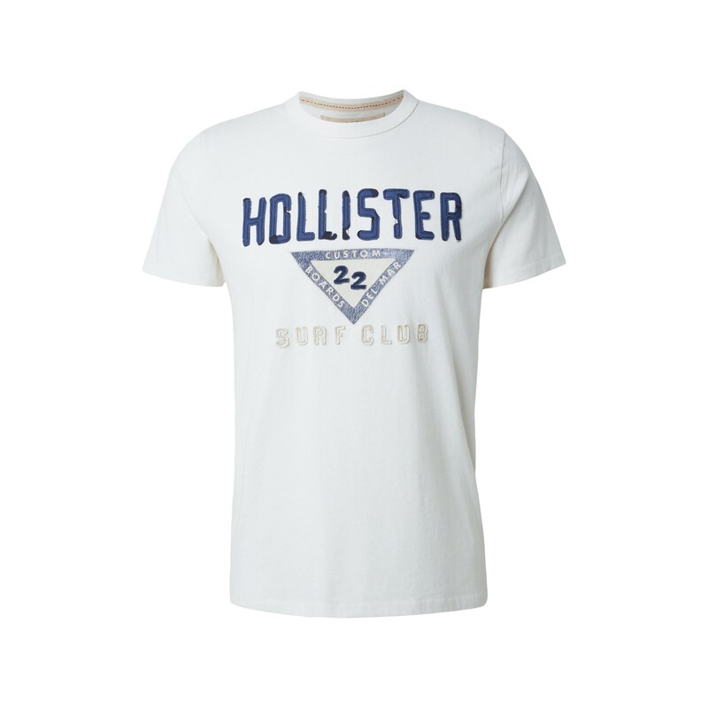 HOLLISTER Tričko béžová / krémová / kouřově modrá / tmavě modrá