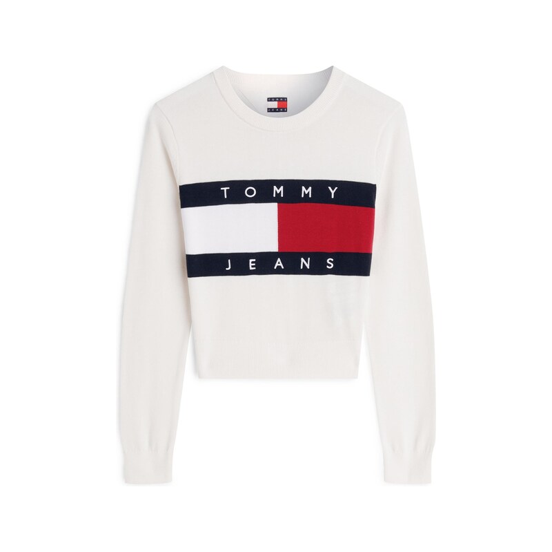 Tommy Jeans Svetr námořnická modř / jasně červená / bílá 115564609