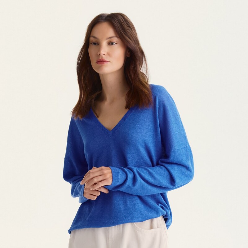 Reserved - LADIES` SWEATER - modrá 115564868