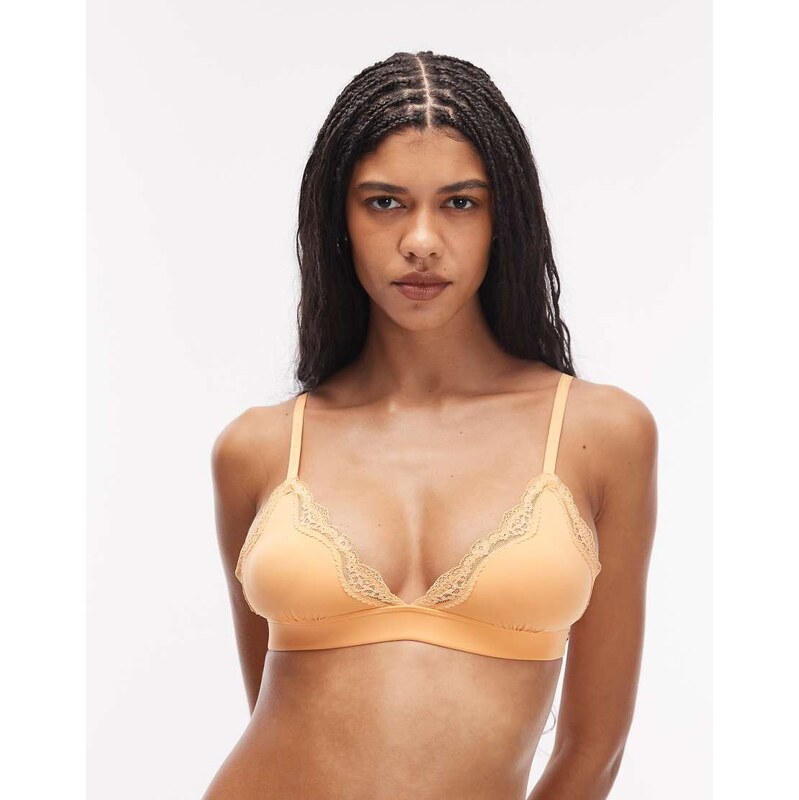 Tommy Hilfiger Microfibre Lace unlined triangle bra in orange 115566032