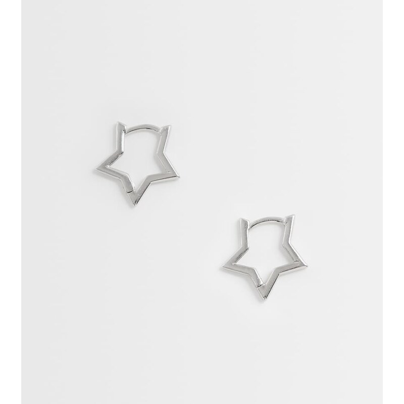 Kingsley Ryan chunky star hoops in sterling silver 115566089