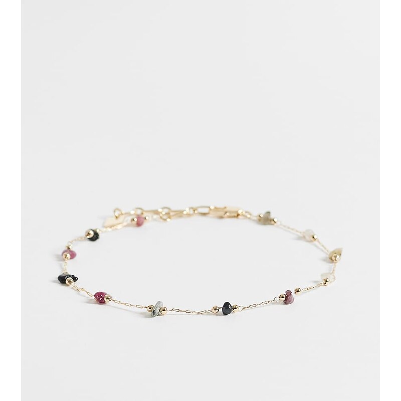 ASOS Curve ASOS DESIGN Curve anklet with station multi-coloured 115566759