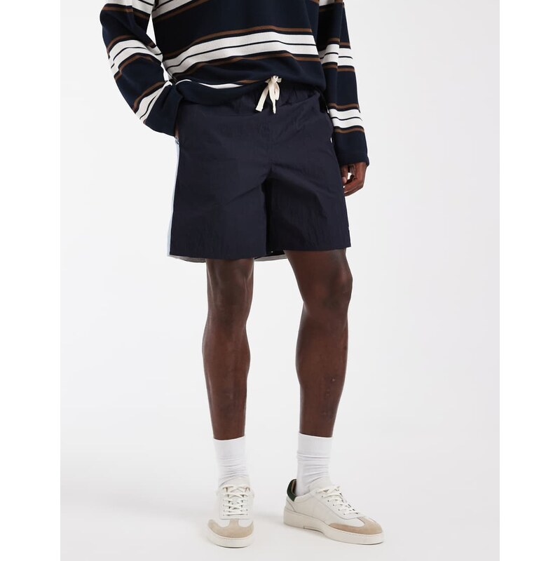 Parlez climb contrast side stripe shorts in midnight blue