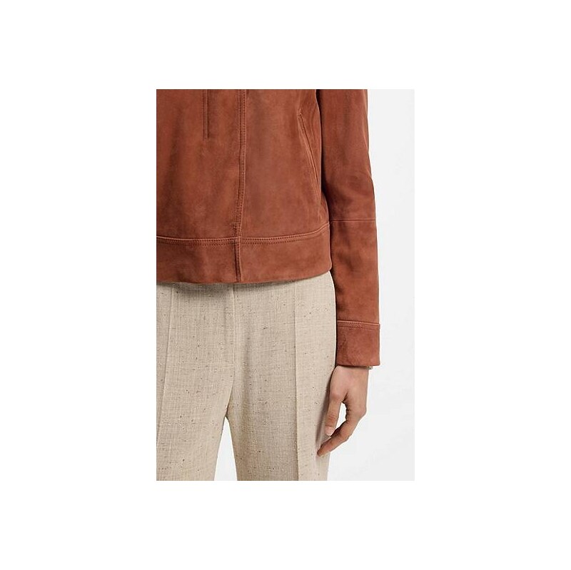 BOSS Suede jacket with covered zip closure 115567896