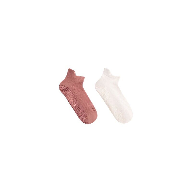 OYSHO 2 pairs of polyamide blend yoga and pilates sneaker socks in 115568875