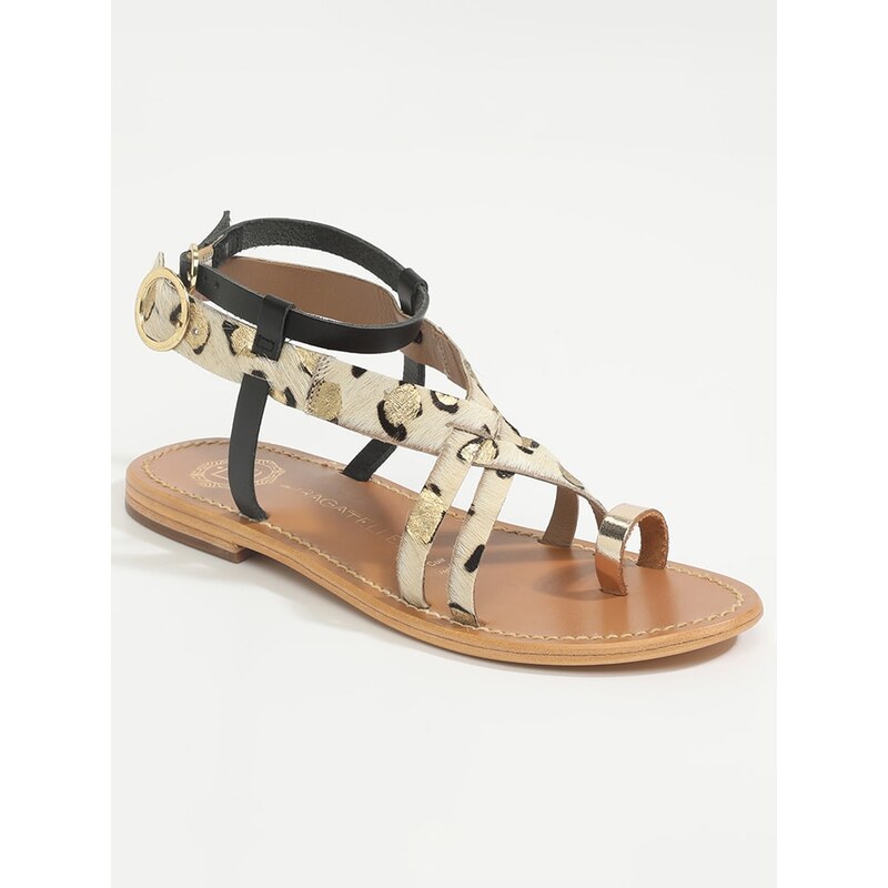 Sandály Les BAGATELLES Gold/ Schwarz/ Beige 8310778