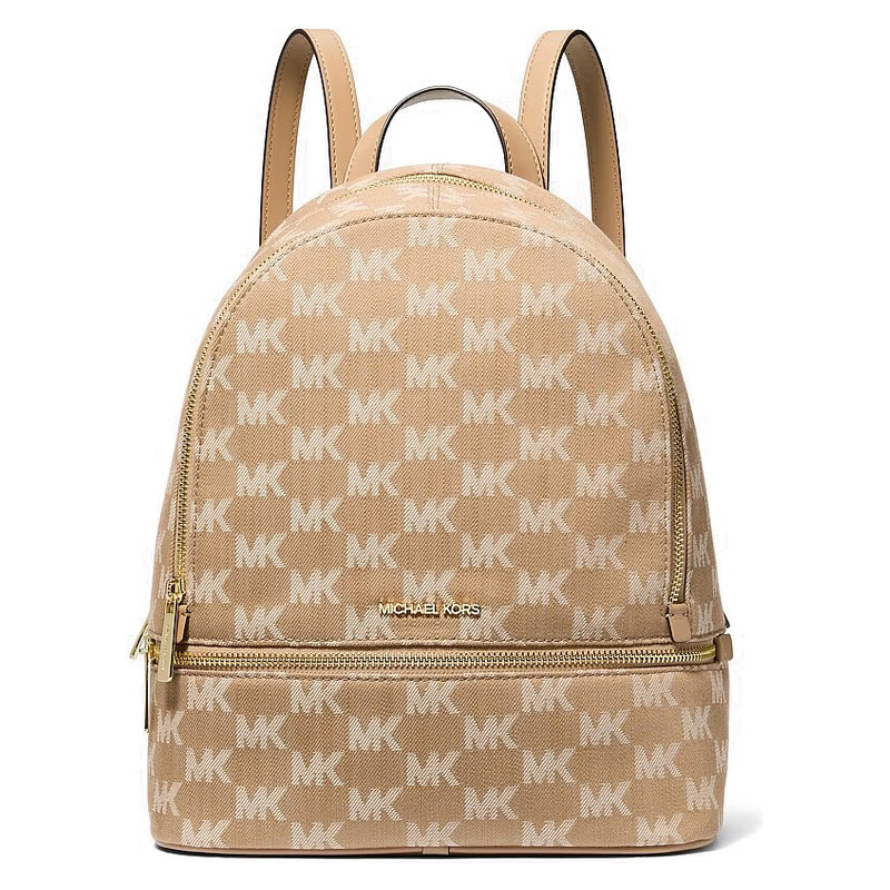 Michael Kors Rhea medium jacquard denim batoh hnědý