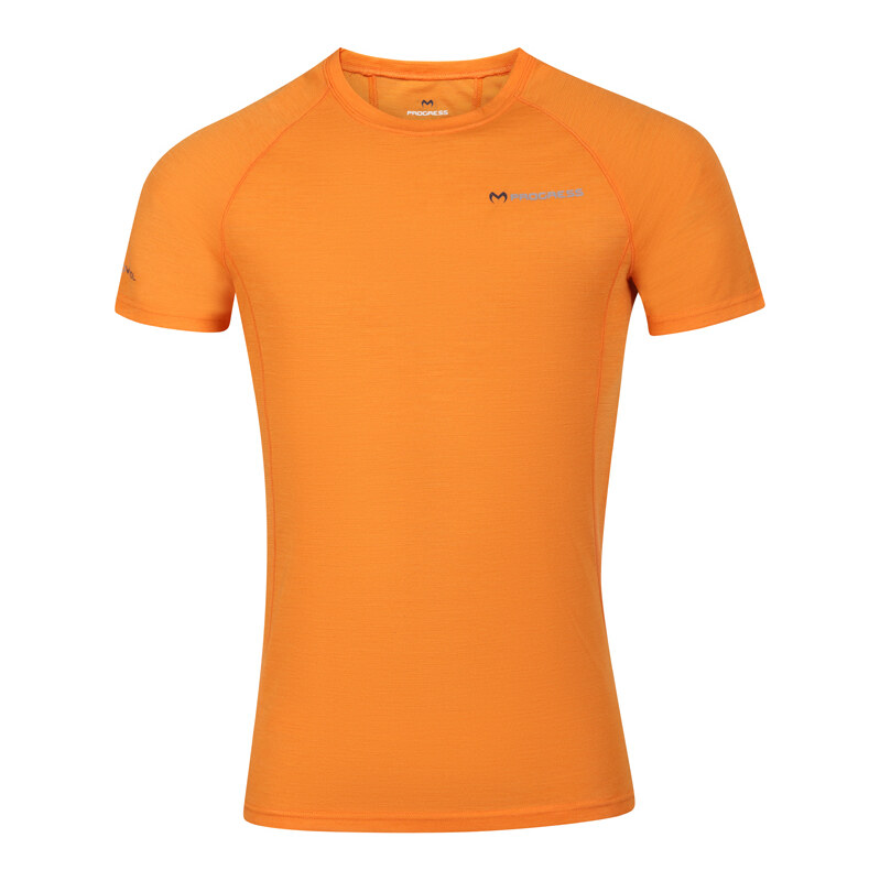 Pánské merino triko PROGRESS MA NKR 125 s krátkým rukávem - oranžová 117113446