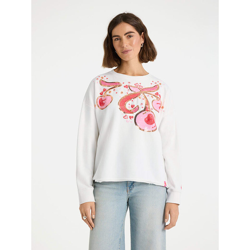 Mikina LIEBLINGSSTÜCK Weiß/ Rosa 3357893